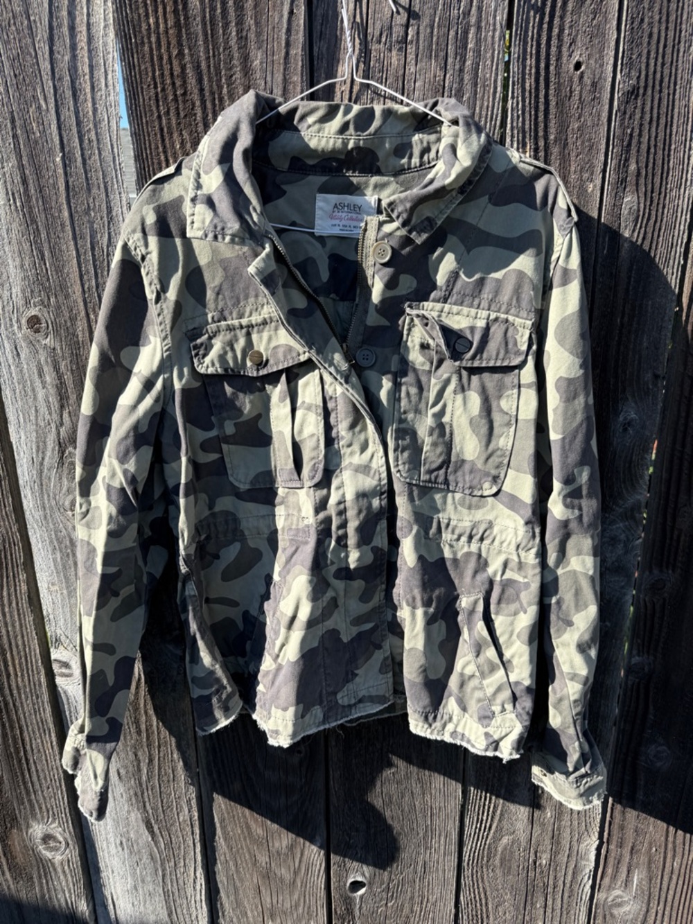 Ashley By 26 International Women's Camouflage Utility Jacket - Green & Black